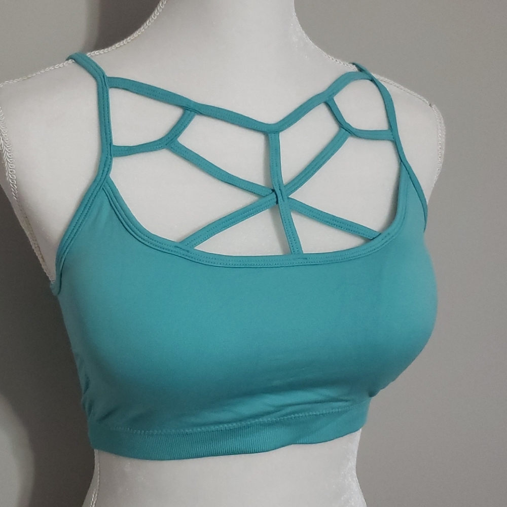 Brand New Zenana Web Detail Mint Bralette L/XL - Picture 3 of 11